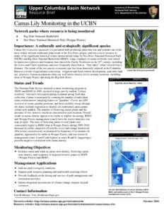 Upper Columbia Basin Network  Inventory & Monitoring National Park Service U.S. Department of the Interior