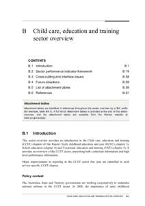 B  Child care, education and training sector overview  CONTENTS