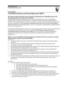 History of the United States / 101st United States Congress / Archaeology of the Americas / Native American Graves Protection and Repatriation Act / Native American art / Archaeological Resources Protection Act / Repatriation / Native Americans in the United States / National Historic Preservation Act / Americas / Native American religion / Archaeology