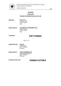 OFFICE FOR HARMONIZATION IN THE INTERNAL MARKET (TRADE MARKS AND DESIGNS) Trade Marks Department