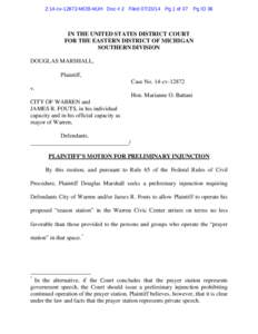 2:14-cv[removed]MOB-MJH Doc # 2 Filed[removed]Pg 1 of 37  Pg ID 36 IN THE UNITED STATES DISTRICT COURT FOR THE EASTERN DISTRICT OF MICHIGAN