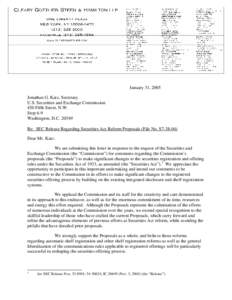 January 31, 2005 Jonathan G. Katz, Secretary U.S. Securities and Exchange Commission 450 Fifth Street, N.W. Stop 6-9 Washington, D.C[removed]