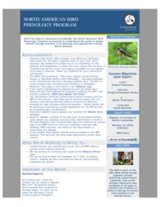 N.A. Bird Phenology Program E-Newsletter