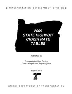 2009 State Highway Crash Rate Tables