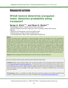 Which factors determine orangutan nests’ detection probability along nest-count transects