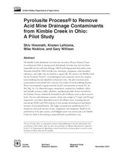 Pyrolusite Process® to remove acid mine drainage contaminants from Kimble Creek in Ohio: A pilot study