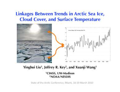 Linkages Between Trends in Arctic Sea Ice, Cloud Cover, and Surface Temperature Yinghui Liu1, Jeffrey R. Key2, and Xuanji Wang1 1CIMSS,