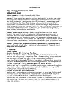 Geography of the United States / African American folktales / Virginia Mixson Geraty / Sea Islands / Slavery in the United States / African slave trade / African-American culture / Slavery / Atlantic slave trade / Gullah / African diaspora / Geography of Georgia