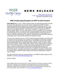 Microsoft Word - AARP_Tax_Aid_Volunteer_Recognition_Press_Release_May_21_2015.doc