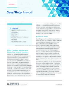 Case Study: Haworth  improvement, and its solution, RWD uPerform®. RWD uPerform is a comprehensive performance support software that allows for the ability to collaboratively