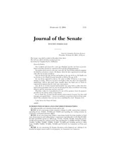 FEBRUARY 12, [removed]Journal of the Senate TWENTY-THIRD DAY