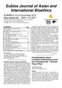 Eubios Journal of Asian and International Bioethics EJAIB VolNovember 2012 www.eubios.info  ISSN