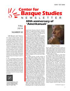 Center for Basque Studies Newsletter  ISSN: [removed]Center for