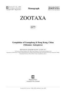 Zootaxa 2177: 1–[removed]www.mapress.com / zootaxa/ Copyright © 2009 · Magnolia Press