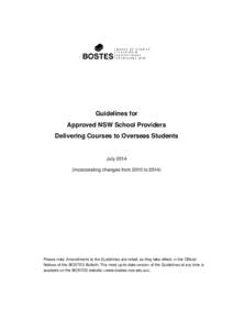 Guidelines for Approoved NSW Schoool Providers Deliveringg Coursees to Overseass Students