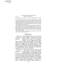 Article Three of the United States Constitution / Judicial branch of the United States government / Treason / United States Constitution / Impeachment in the United States / Privileges and Immunities Clause / Impeachment / High crimes and misdemeanours / United States Congress / Government / Law / Politics