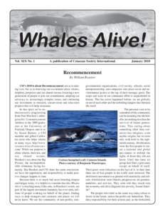 Vol. XIX No. 1  A publication of Cetacean Society International January 2010