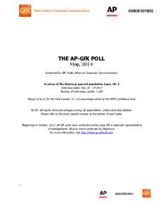 Public Affairs & Corporate Communications  THE AP-GfK POLL May, 2014  Conducted by GfK Public Affairs & Corporate Communications