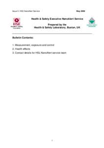 HSE Nano Alert Service Issue 5 May 2008