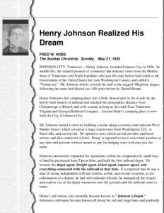 Henry Johnson - Founder of Johnson City, Tennessee