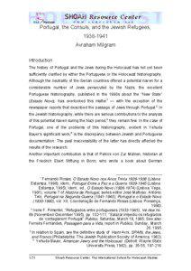 Portugal, the Consuls, and the Jewish Refugees, [removed]Avraham Milgram