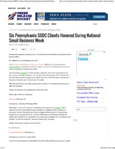 Six Pennsylvania SBDC Clients Honored During National Small Business Week – Press Release Rocket