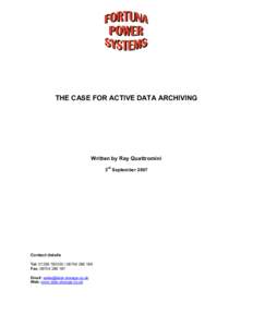 Microsoft Word - THE CASE FOR ACTIVE ARCHIVING _4_.doc