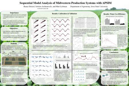 Sequential Model Analysis of Midwestern Production Systems with APSIM Ranae Dietzel, Sotirios Archontoulis, and Matt Liebman Department of Agronomy, Iowa State University  