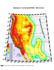 SiteClass D 1-Hz SA w/2%PE50Yr. 259 m/s Soil  50˚ 48˚ GM P r soil