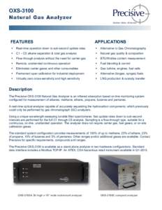 OXS-3100 Natural Gas Analyzer FEATURES  APPLICATIONS