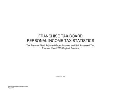 FRANCHISE TAX BOARD PERSONAL INCOME TAX STATISTICS