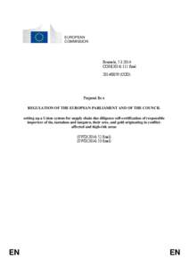 Draft proposal for a regulation on conflict minerals