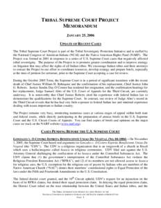 Microsoft Word - Tribal Supreme Court Project - Case Updates[removed]doc