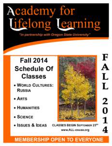 cademy for ifelong earning “in partnership with Oregon State University” Fall 2014 Schedule Of