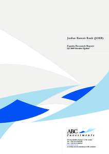 Jordan Kuwait Bank (JOKB) Equity Research Report Q1 2009 Results Update P.O. Box[removed], Amman 11193, Jordan Tel. + [removed],