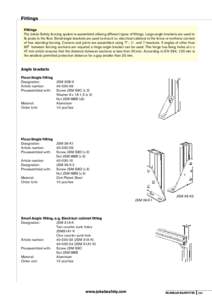 Fittings Fittings The Jokab Safety fencing system is assembled utilising different types of ﬁttings. Large angle brackets are used to ﬁx posts to the ﬂoor. Small angle brackets are used to mount i.e. electrical cab