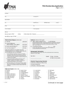 TMA Membership Application Page 1 of 2 Turnaround Management Association® Dedicated to Corporate Renewal