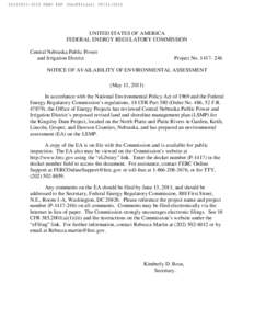 [removed]FERC PDF (Unofficial[removed]UNITED STATES OF AMERICA FEDERAL ENERGY REGULATORY COMMISSION Central Nebraska Public Power and Irrigation District