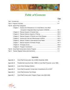 Table of Contents Page Tab I: Introduction .............................................................................................................. I-1 Tab II: Program Overview .....................................