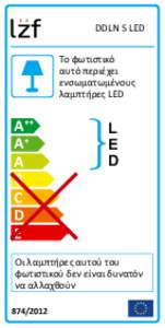 DDLN S LED Το φωτιστικό αυτό περιέχει ενσωματωμένους λαμπτήρες LED