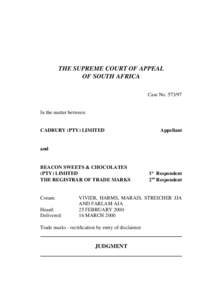 THE SUPREME COURT OF APPEAL OF SOUTH AFRICA Case No[removed]In the matter between: