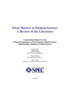 What Matters to Student Success:  A Review of the Literature