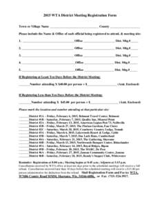 2008 WTA District Meeting Registration Form