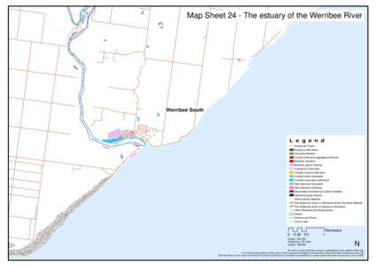 Map Sheet 24 - The estuary of the Werribee River  Werribee South !  Legend