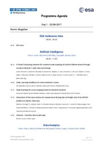 #EO #OpenScience  Programme Agenda DayRoom: Magellan