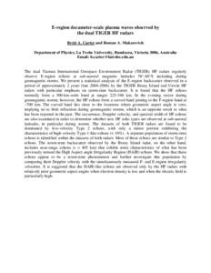 E-region decameter-scale plasma waves observed by the dual TIGER HF radars