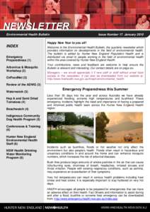 Issue Number 17. JanuaryEnvironmental Health Bulletin Happy New Year to you all!  INDEX