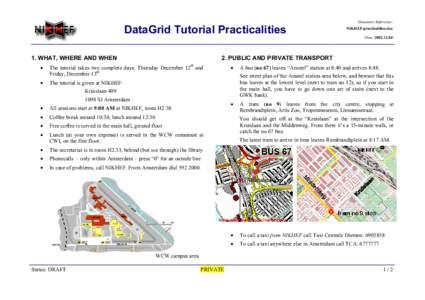 DataGrid Tutorial Practicalities 1. WHAT, WHERE AND WHEN Document Reference: NIKHEF-practicalities.doc Date: 