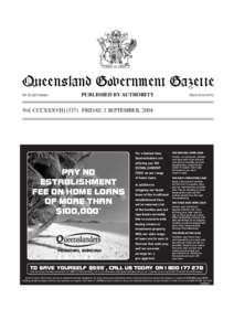 Queensland Government Gazette PP[removed]PUBLISHED BY AUTHORITY  ISSN[removed]
