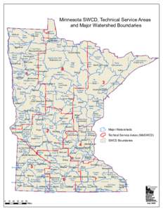 Minnesota SWCD, Technical Service Areas and Major Watershed Boundaries Kittson Lake of the Woods